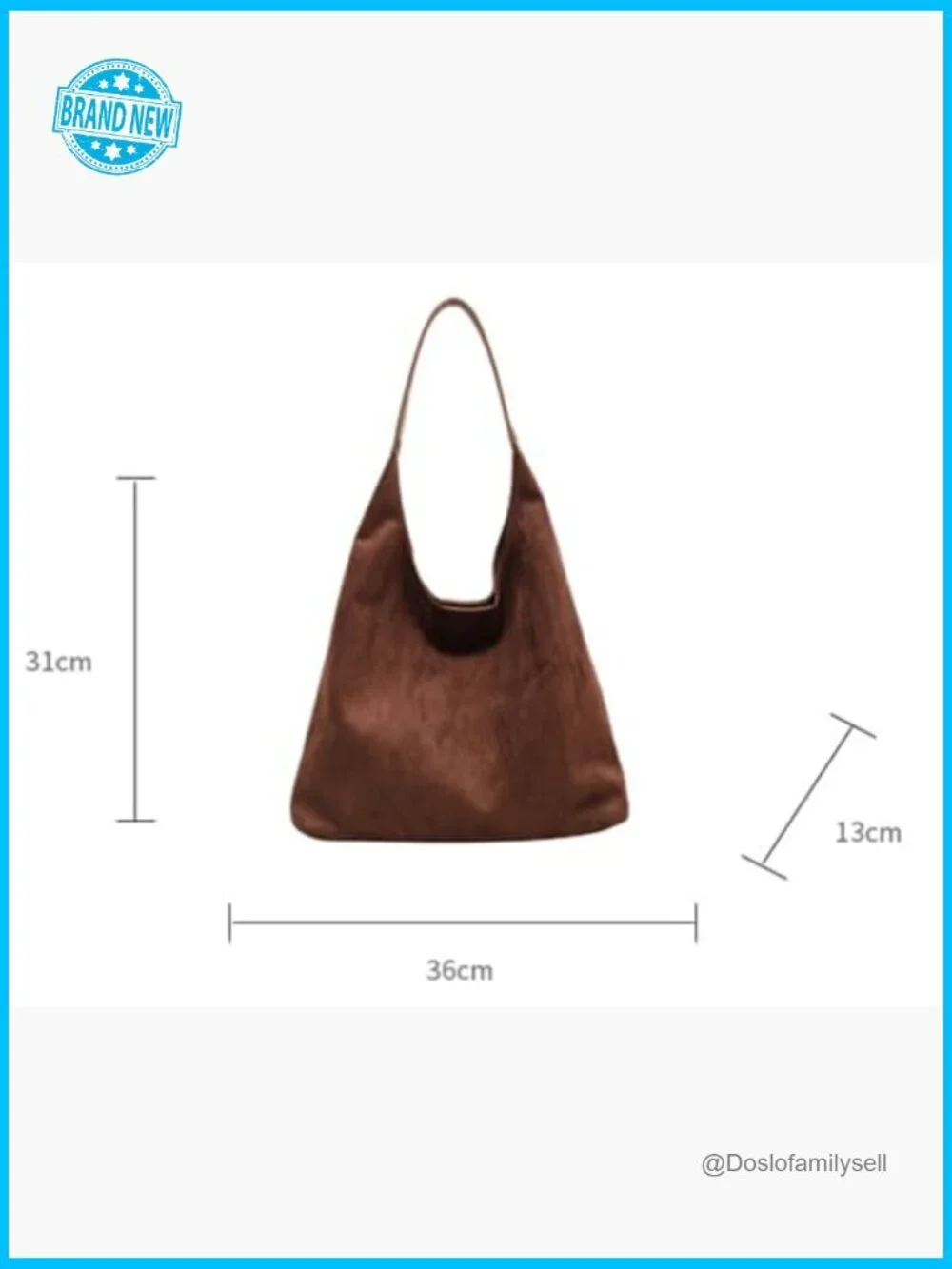 Retro Slouchy Suede Hobo Shoulder Bag Minimal Chic Casual Work Tote